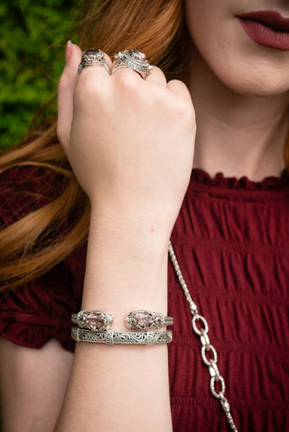 Somebody Loves U Tip-To-Tip Bracelet™ in Always True Rose™ Mystic Quartz & J P Topaz™ Mystic Topaz