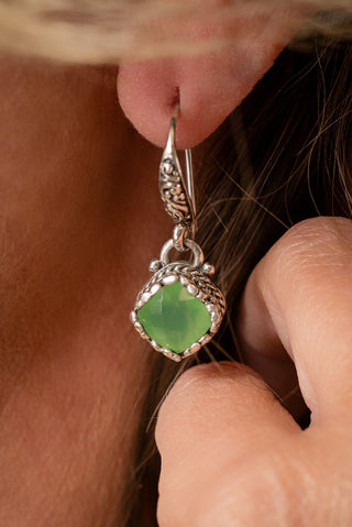 Plan Amidst Suffering Earrings™ in Green Chalcedony