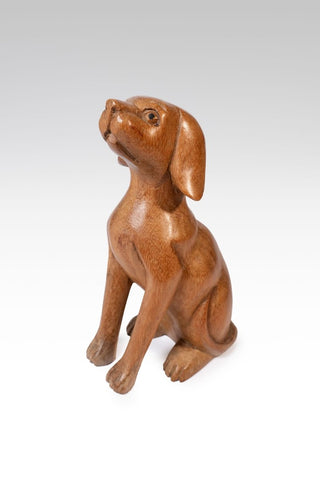 🎁 4" X 3" X 6" Carved Wooden Sitting Dog (100% off) - only found at SARDA™