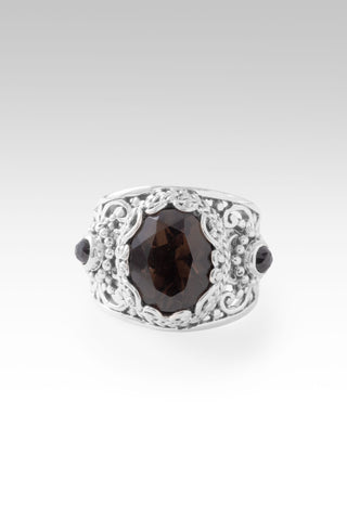 Troubles? It's A God Problem Ring™ in Smoky Quartz & Black Spinel 5