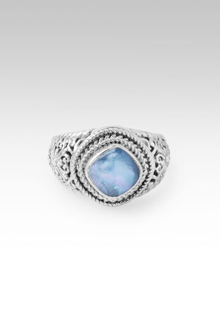 Choose Happy Ring™ in Blue Quartz Mother of Pearl 5