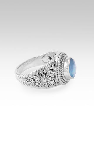 Choose Happy Ring™ in Blue Quartz Mother of Pearl 5