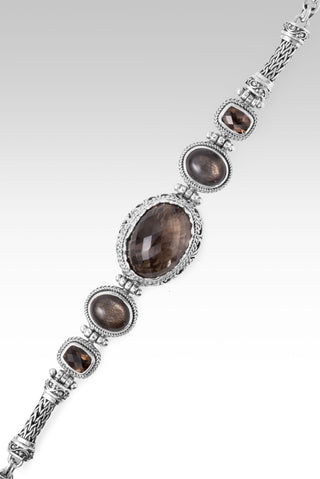 Knows All My Needs Bracelet™ in Smoky Quartz & Rainbow Rose Gold Sunstone 6.75 - 7.5