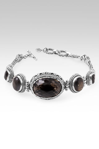 Knows All My Needs Bracelet™ in Smoky Quartz & Rainbow Rose Gold Sunstone 6.75 - 7.5