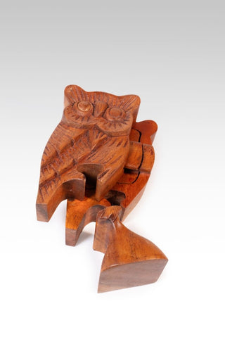 🎁 4.5" X 2.5" X 2" Carved Wooden Owl Puzzle Box (100% off) - only found at SARDA™