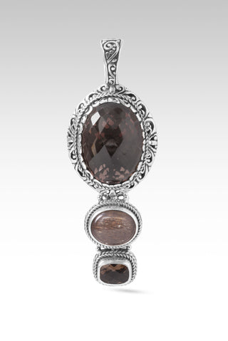Knows All My Needs Pendant™ in Smoky Quartz & Rainbow Rose Gold Sunstone