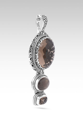 Knows All My Needs Pendant™ in Smoky Quartz & Rainbow Rose Gold Sunstone