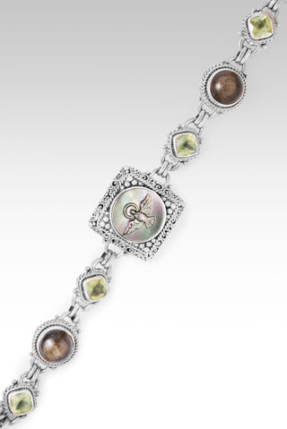 Lifted by His Word Bracelet™ in Black Mother of Pearl, Golden Obsidian & Prehnite 6.75 - 7.5