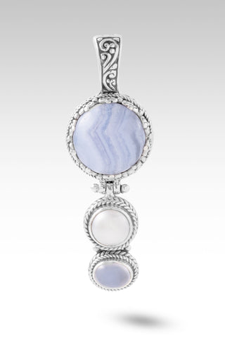 Praise & Hallelujah Thru It Pendant™ in Blue Lace Agate, Freshwater Pearl & Chalcedony