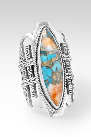 Strength in Weakness Ring™ in Kingman Turquoise Spiny Oyster