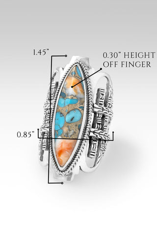 Strength in Weakness Ring™ in Kingman Turquoise Spiny Oyster