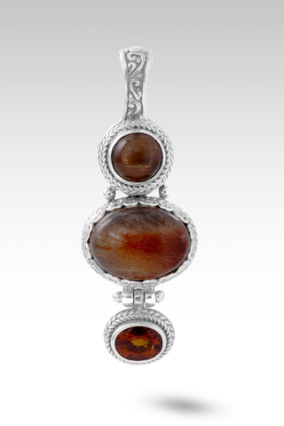 Nothing He Can't Do Pendant™ in Galaxy Rutilated Quartz, Strawberry Mocha Sunstone & Madeira Citrine
