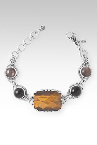 One Who Hear's U Bracelet™ in Tiger's Eye, Rutilated Gold Sunstone & Smoky Quartz 6.75 - 7.5