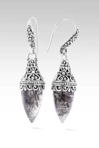 One Who Sees U Earrings™ in Black Tourmalinated Quartz