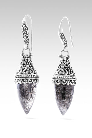 One Who Sees U Earrings™ in Black Tourmalinated Quartz