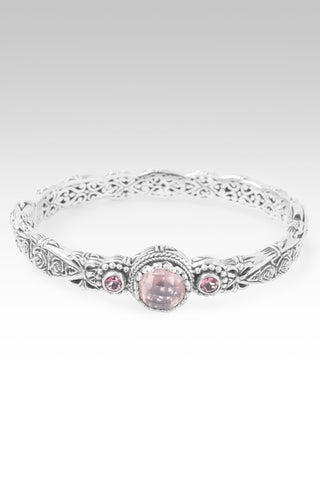 Hope Is Coming Bangle Bracelet™ in Cloud Pink Rose Quartz & Sweet Surrender™ Mystic Topaz 6.5