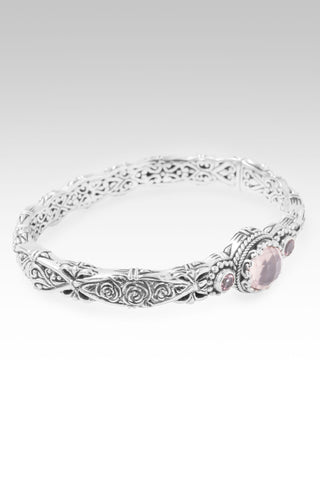 Hope Is Coming Bangle Bracelet™ in Cloud Pink Rose Quartz & Sweet Surrender™ Mystic Topaz 6.5