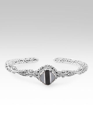 Love One Another Cuff Bracelet™ in Onyx Hematine Mother of Pearl Mosaic 6.25