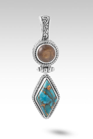 Holy Healing Pendant™ in Blue Mohave Kingman Turquoise with Bronze & Rose Gold Sunstone