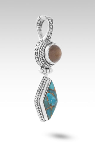 Holy Healing Pendant™ in Blue Mohave Kingman Turquoise with Bronze & Rose Gold Sunstone