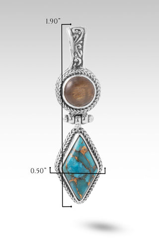 Holy Healing Pendant™ in Blue Mohave Kingman Turquoise with Bronze & Rose Gold Sunstone