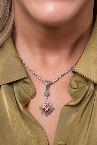 Nothing is Impossible with God Pendant™ in Padparadscha Lab Created Sapphire