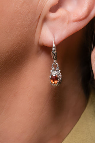 Nothing is Impossible with God Earrings™ in Padparadscha Lab Created Sapphire