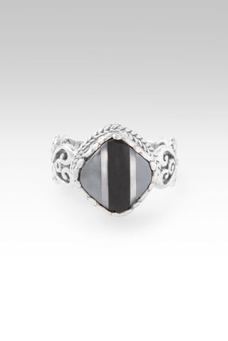 The One and Only Ring™ in Onyx Hematine Mother of Pearl Mosaic 5