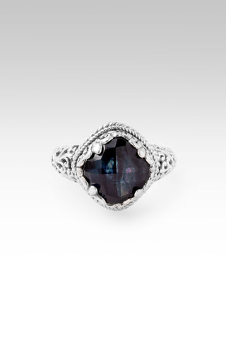 He's A Way Maker Ring™ in Black Spinel Mother of Pearl Quartz 5