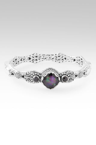 He's a Pain Taker Bangle Bracelet™ in Black Spinel Mother of Pearl Quartz & Black Spinel 6.25