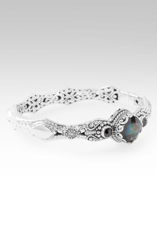 He's a Pain Taker Bangle Bracelet™ in Black Spinel Mother of Pearl Quartz & Black Spinel 6.25