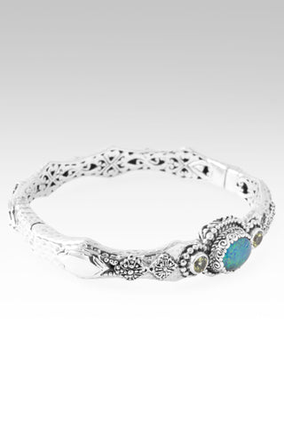U Came, U Rescued Bangle Bracelet™ in Australian Opal & Peridot 6.25