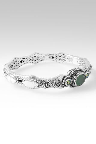 U Came, U Rescued Bangle Bracelet™ in Green Quartz & Bali Crush™ Mystic Topaz 6.25