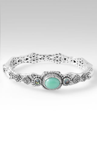 U Came, U Rescued Bangle Bracelet™ in Mint Chrsoprase & Bali Crush™ Mystic Topaz 6.25