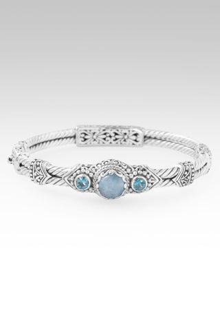 Faith Made Stronger Bangle Bracelet™ in Aquamarine & Blue Zircon 6.25