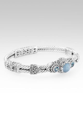 Faith Made Stronger Bangle Bracelet™ in Aquamarine & Blue Zircon 6.25