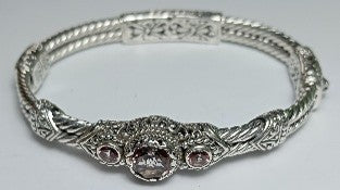 Faith Made Stronger Bangle Bracelet™ in Always True Rose™ Mystic Quartz & J P Topaz™ Mystic Topaz 6.5
