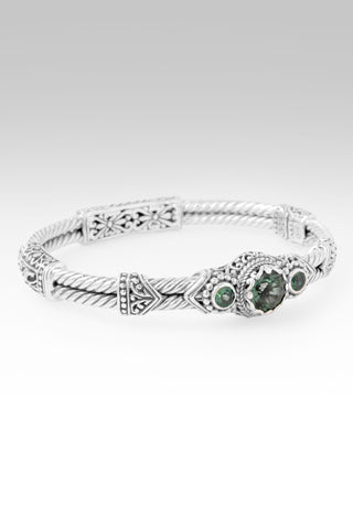 Faith Made Stronger Bangle Bracelet™ in Green Fluorite & Bali Hai™ Mystic Topaz 6.75