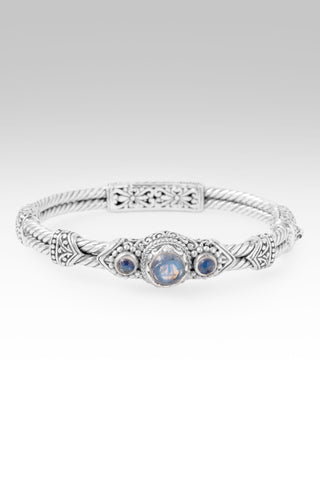 Faith Made Stronger Bangle Bracelet™ in Rainbow Moonstone 6.25