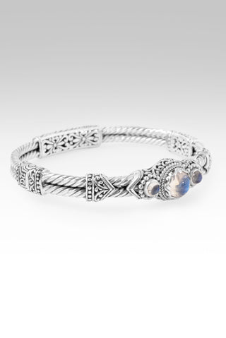 Faith Made Stronger Bangle Bracelet™ in Rainbow Moonstone 6.25