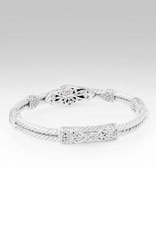 Faith Made Stronger Bangle Bracelet™ in Rainbow Moonstone 6.25