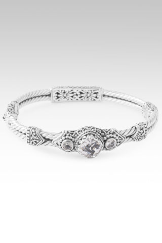 U Gave Me Everything Bangle Bracelet™ in White Quartz & White Topaz 6.25