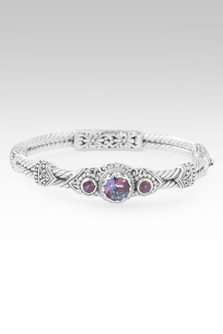 Faith Made Stronger Bangle Bracelet™ in Zodiac Fun™ Mystic Quartz & Wild Side™ Mystic Topaz 6.25