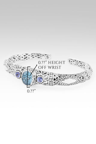 Surrender Brings Peace Cuff Bracelet™ in Arctic Blue Topaz & Tanzanite 6.25