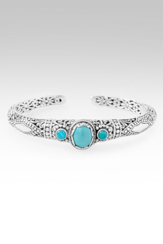 Surrender Brings Peace Cuff Bracelet™ in Mexican Turquoise & Paraiba Ethiopian Opal 6.25