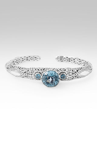 Peace in & Thru It Cuff Bracelet™ in Arctic Blue Topaz & Swiss Blue Topaz 6.25