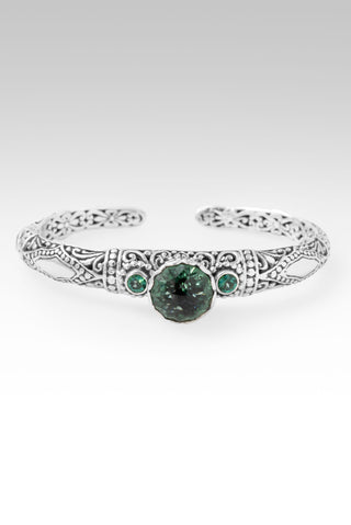 Peace in & Thru It Cuff Bracelet™ in Green Lab Created Quartz & Bali Hai™ Mystic Topaz 6.25