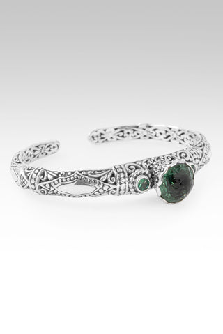 Peace in & Thru It Cuff Bracelet™ in Green Lab Created Quartz & Bali Hai™ Mystic Topaz 6.25