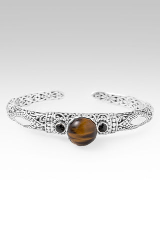 Peace in & Thru It Cuff Bracelet™ in Tiger's Eye & Black Spinel