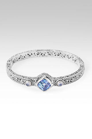 Graceful Presence Bangle™ in Perfect Luck™ Mystic Quartz & Blue Chalcedony 6.75